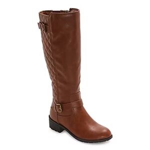 NEW St John’s Bay Women’s Size 9.5 Riding Boots Brown Tall Side Zipper